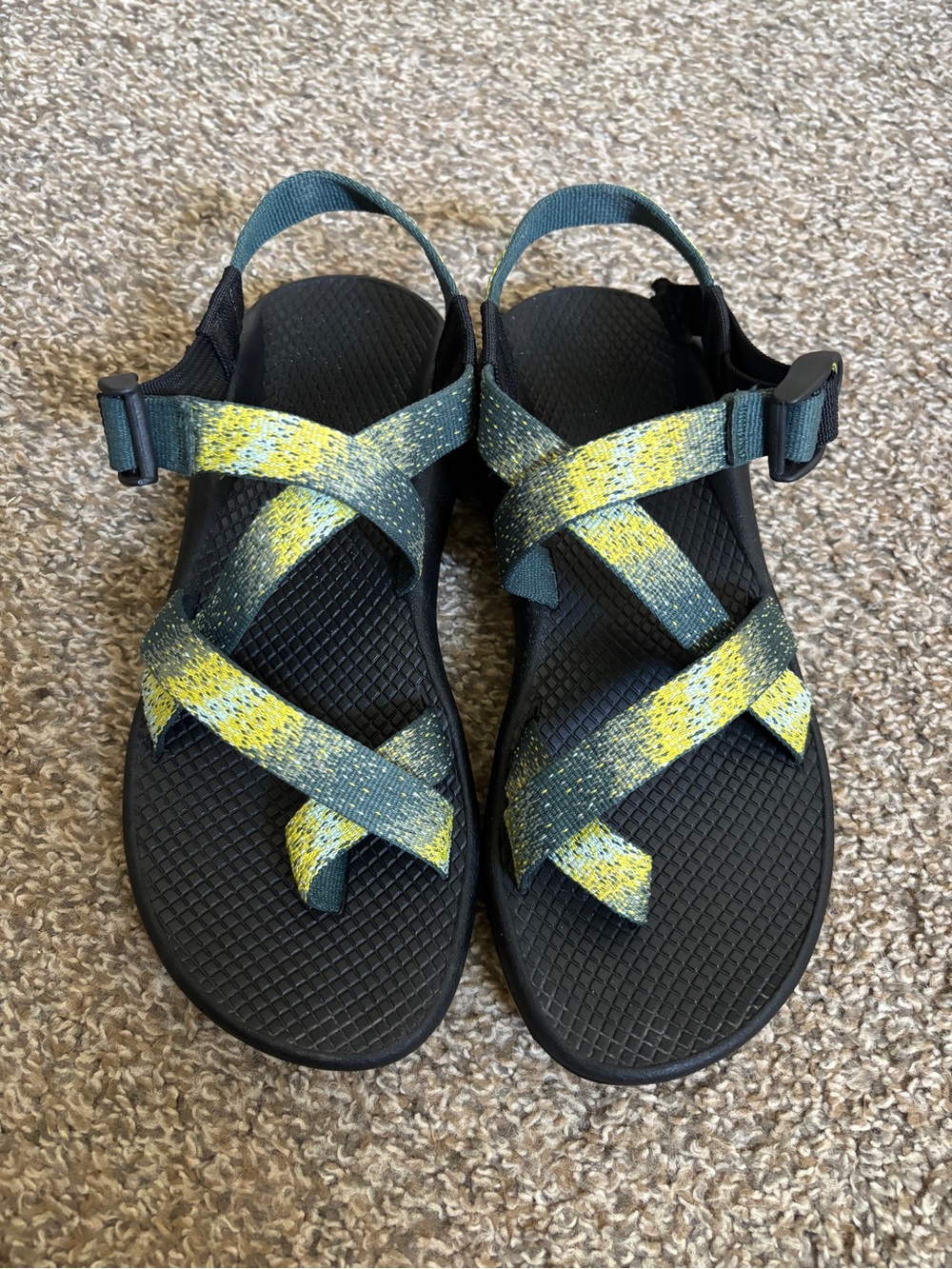 Chaco Z2 Sandals with Green and Yellow Straps Women’s Size 8